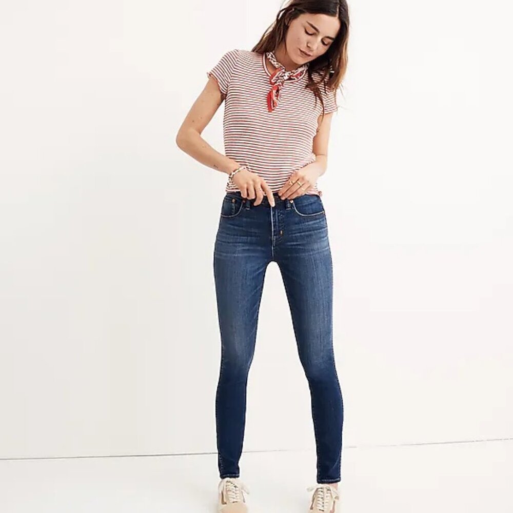 Madewell Tall 10" High-Rise Skinny Jeans in Danny Wash Stretch Women's Size 25T
